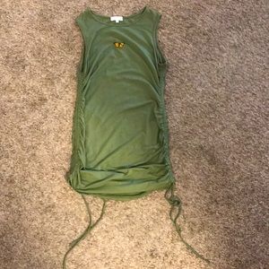 Super cute olive green dress runs in a large but it’s just a little too short🌚